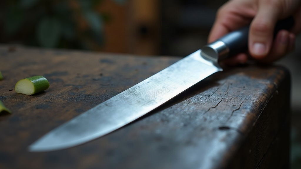 Knife sharpening process demonstration